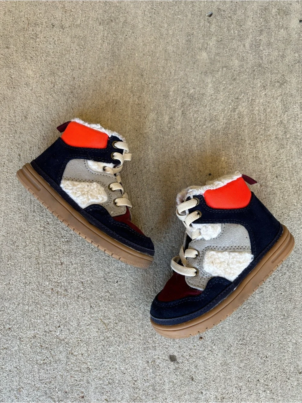 Gap Toddler Sherpa-Lined High-Top Sneaker Boot Sz 6 Color-Blocked Street